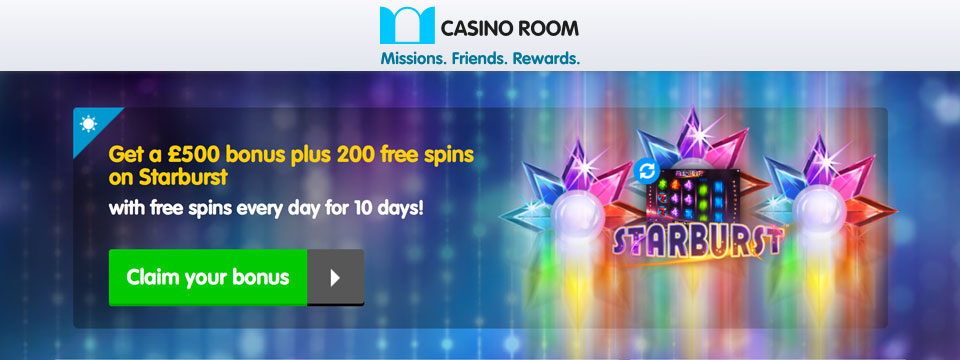 Casino Room: 20 No Deposit Spins + 180 Extra Spins
