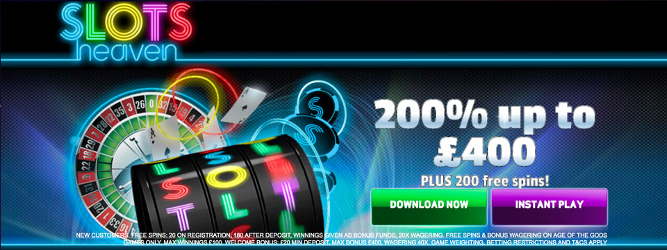 Slots Heaven Casino: 20 Free Spins No Deposit + 200% Bonus