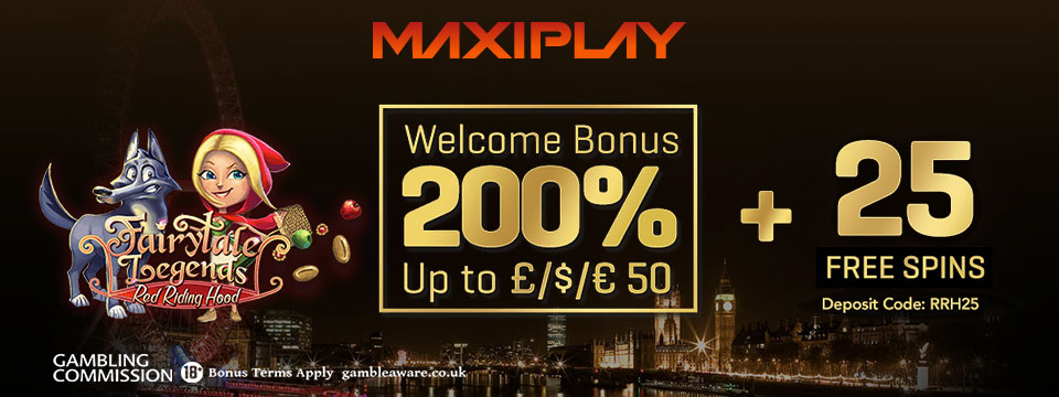 MaxiPlay Casino: 200% Welcome Bonus + 25 Free Spins
