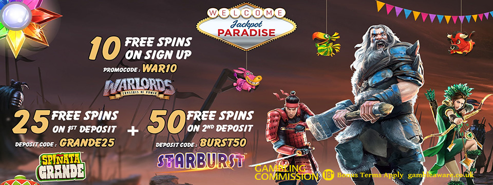 Jackpot Paradise: 10 No Deposit Spins